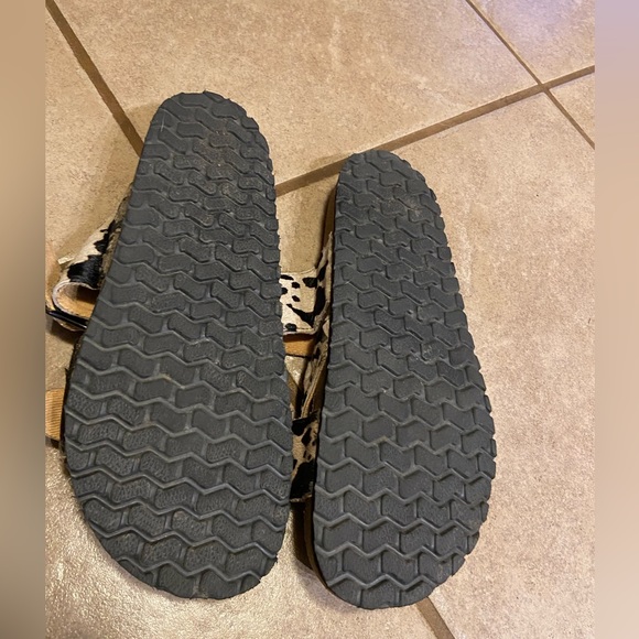 Myra Hair on Cowhide Flat Sandals - Picture 5 of 5